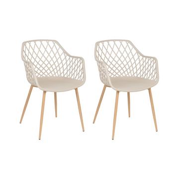 Lot de 2 chaises de salle à manger en Matière synthétique Moderne NASHUA