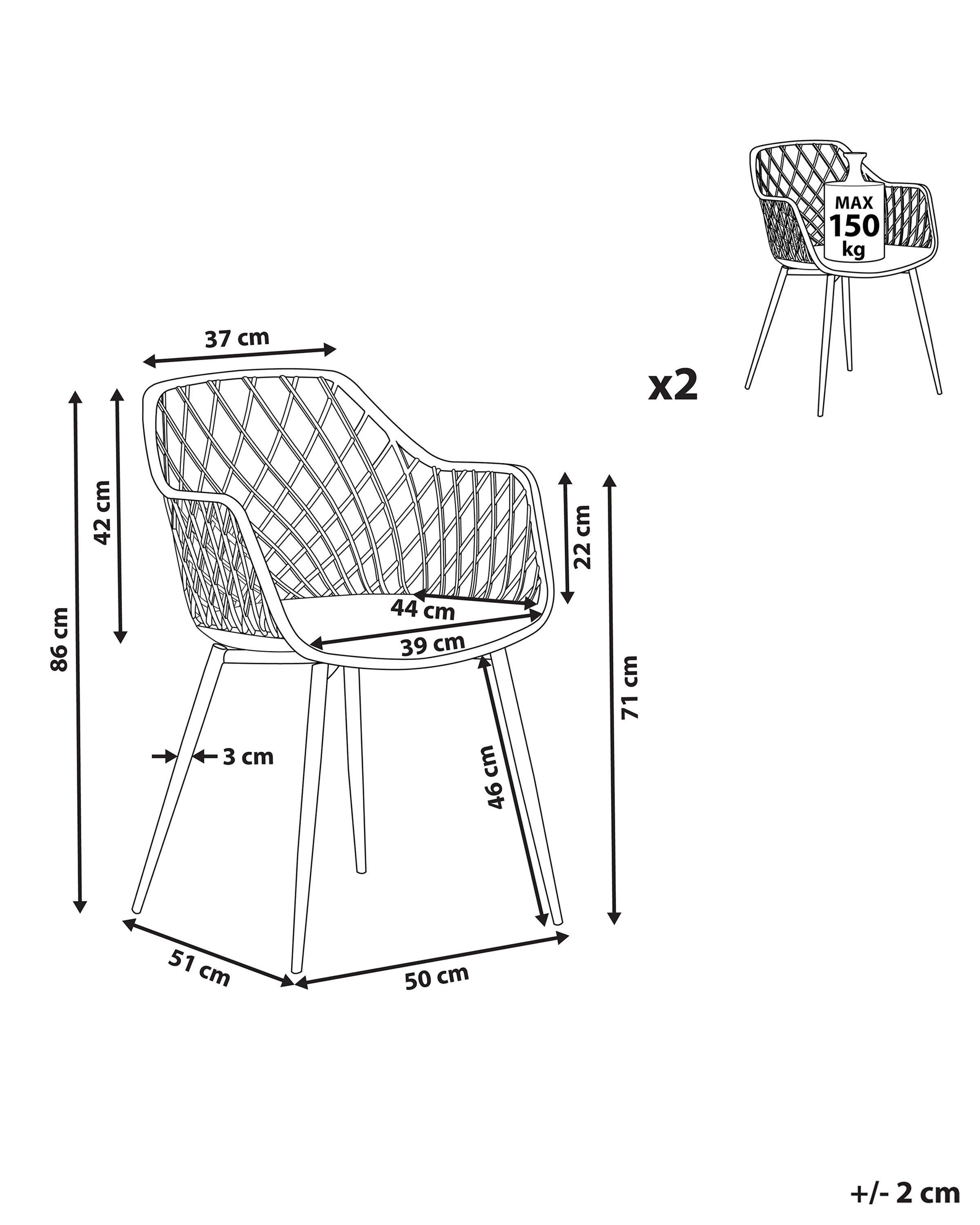 Beliani Set di 2 sedie en Materiale sintetico Moderno NASHUA  