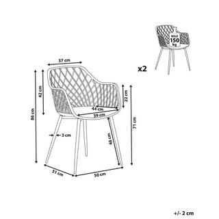 Beliani Lot de 2 chaises en Matière synthétique Moderne NASHUA  