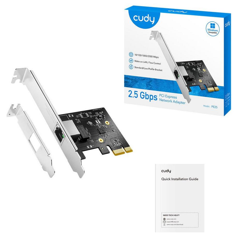 cudy  CUDY Adapter PCI-E PE25 2,5 Gigabit 1P Low Profile 