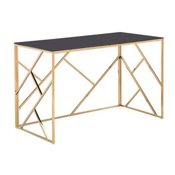Schreibtisch - Glas & Stahl - Goldfarben & Schwarz - ATHENA von Pascal Morabito