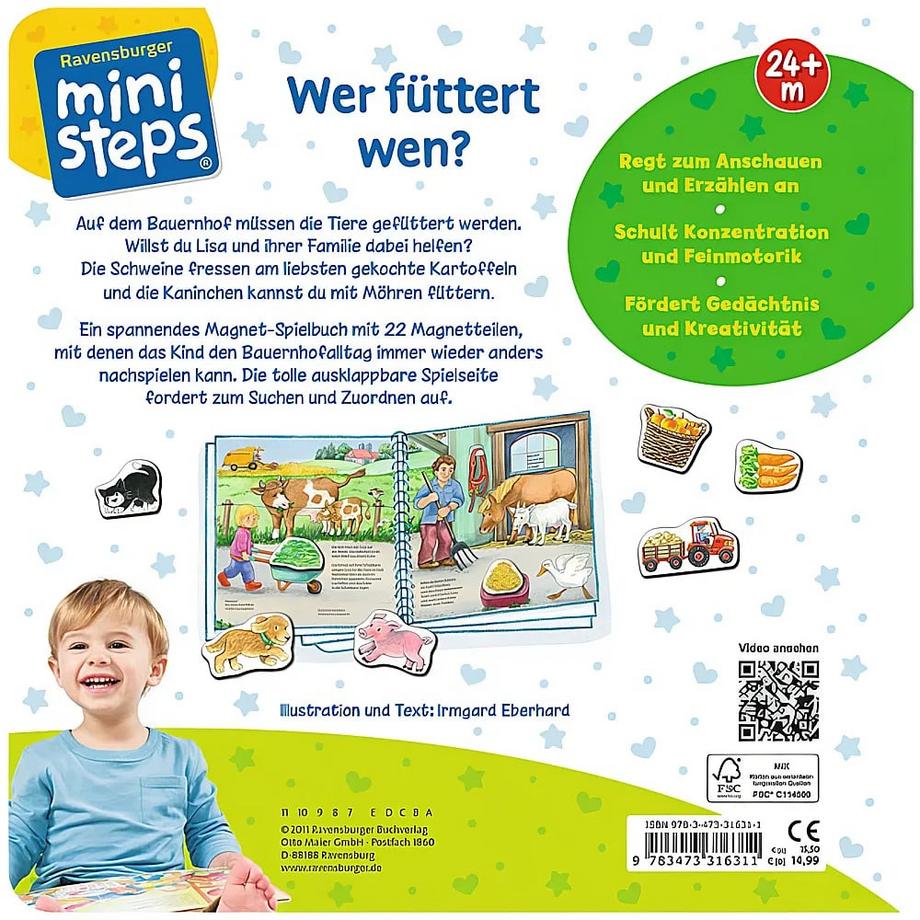 ministeps Wer füttert wen? Eberhard, Irmgard; Eberhard, Irmgard (Illustrationen) Copertina rigida 