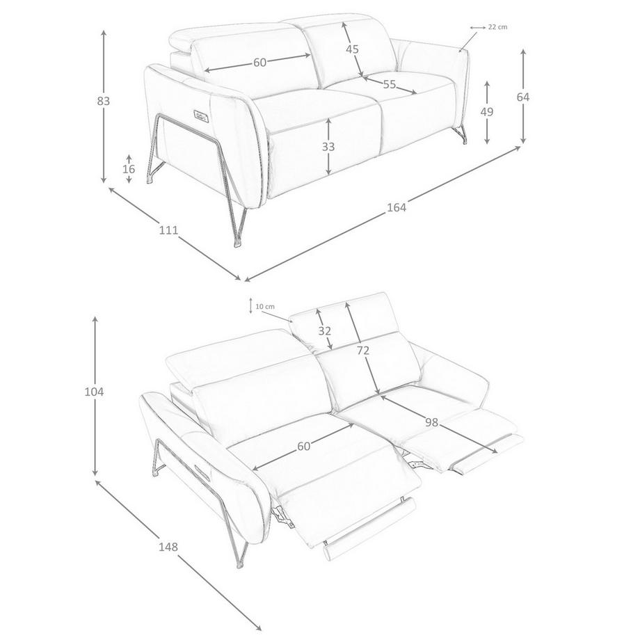 ANGEL CERDA Canapé de relaxation 2 places en cuir sable  