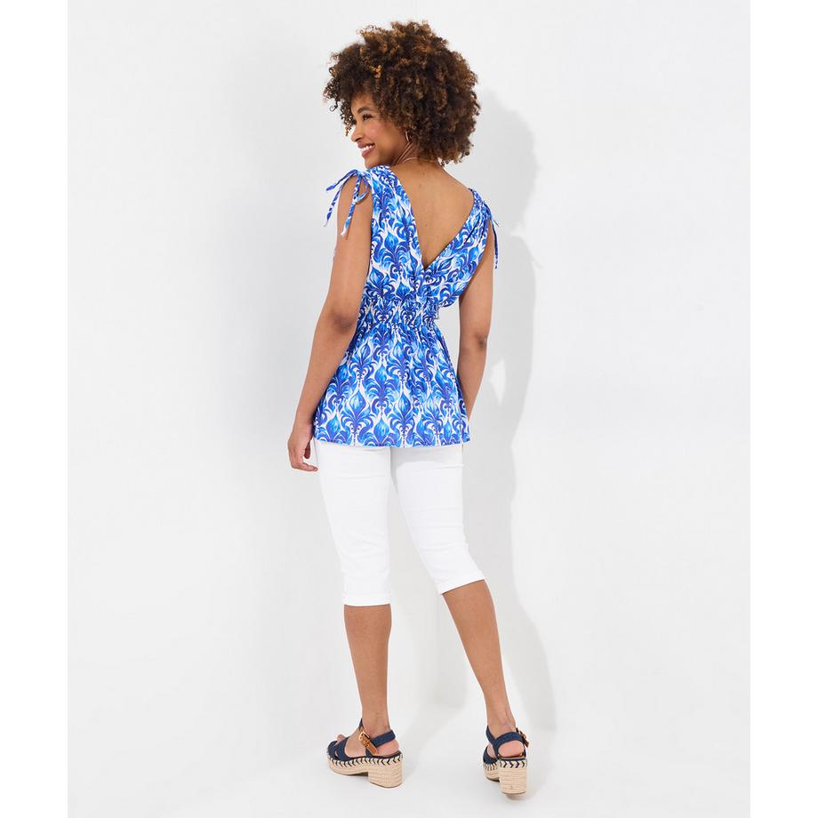 Joe Browns Bedrucktes V-Ausschnitt Top mit Bindebändern  