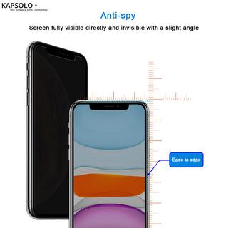 KAPSOLO  Blickschutzfilter Displayglas, vollflächiges gehärtetes Privacy Schutzglas / Temperglas mit abgerundete Kanten, schützen sie ihre sensiblen und privaten Daten vor unerwünschten Blicken für Apple iPhone X 