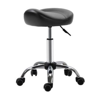 Northio Rollhocker Höhenverstellbarer Arbeitshocker mit Rädern Drehbarer Salon Hocker für Massage Kunstleder Schwarz 48 x 48 x 54-69 cm  