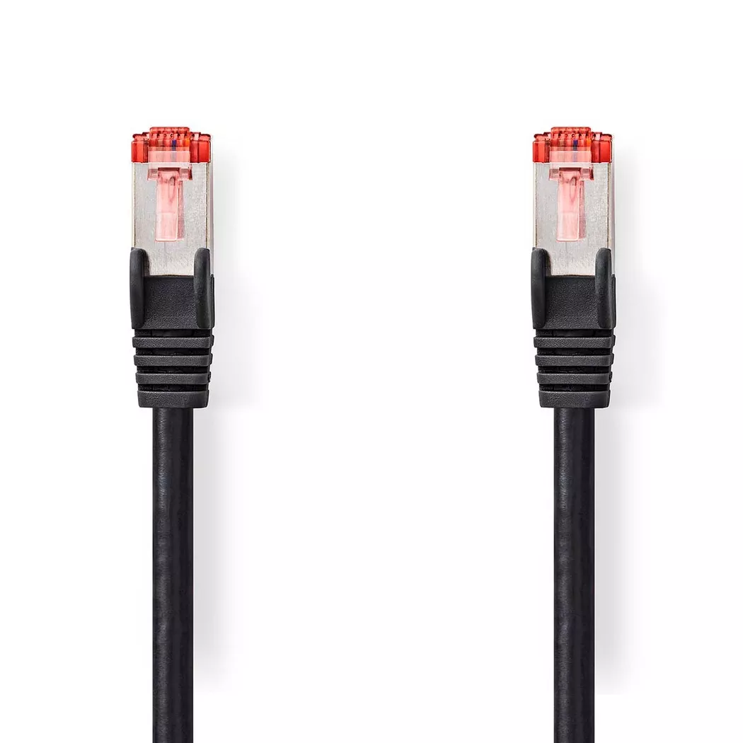 Nedis – CAT6 Netzwerkkabel | RJ45 Stecker S/FTP 3,00 m Rund LSZH Schwarz Etikett, One Size