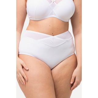 Ulla Popken  Culotte maxi sculptante taille haute, large taille en mesh et effet cache-cœur 