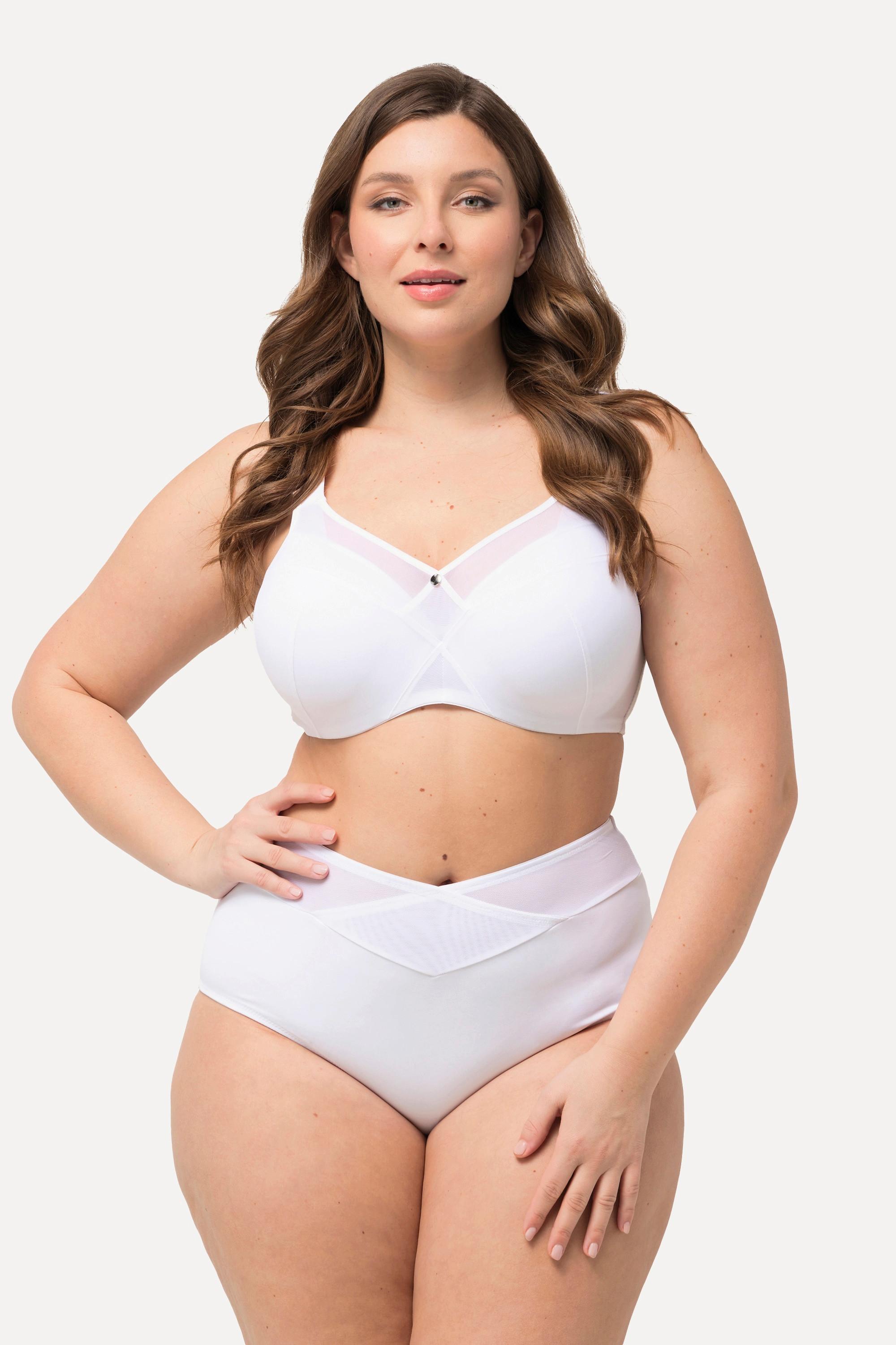 Ulla Popken Maxi Slip Modellanti Vita Alta Fascia Larga in Mesh  