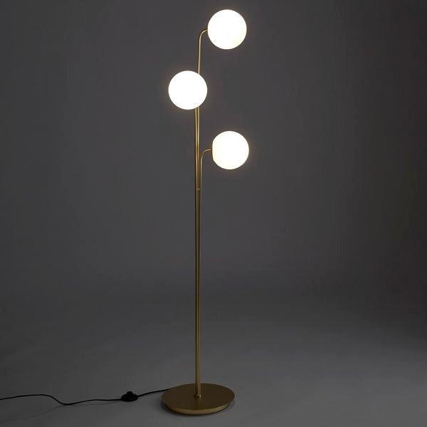 La Redoute Intérieurs Lampadaire laiton et verre opaline  