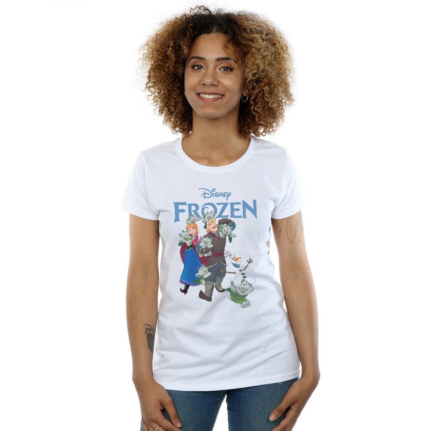 Disney Frozen Happy Trolls T-Shirt Stampata  