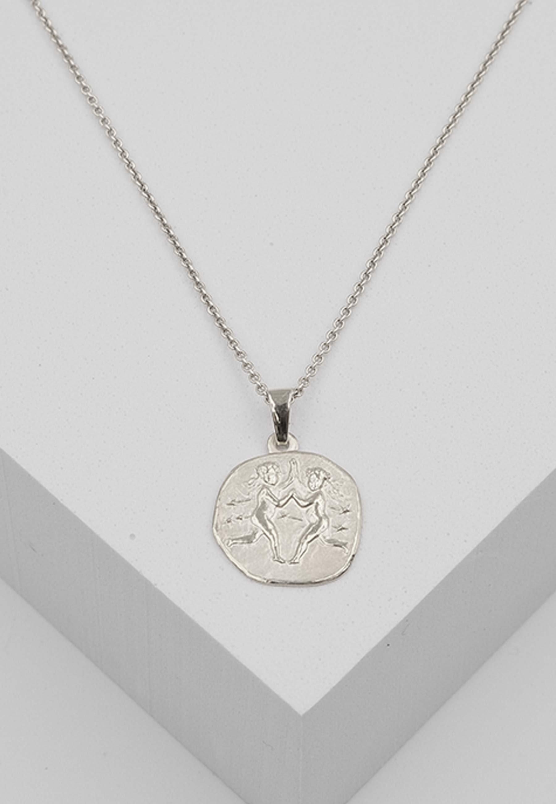 MUAU Schmuck  Anhänger Sternzeichen Zwillinge Weissgold 750, 16x22mm 