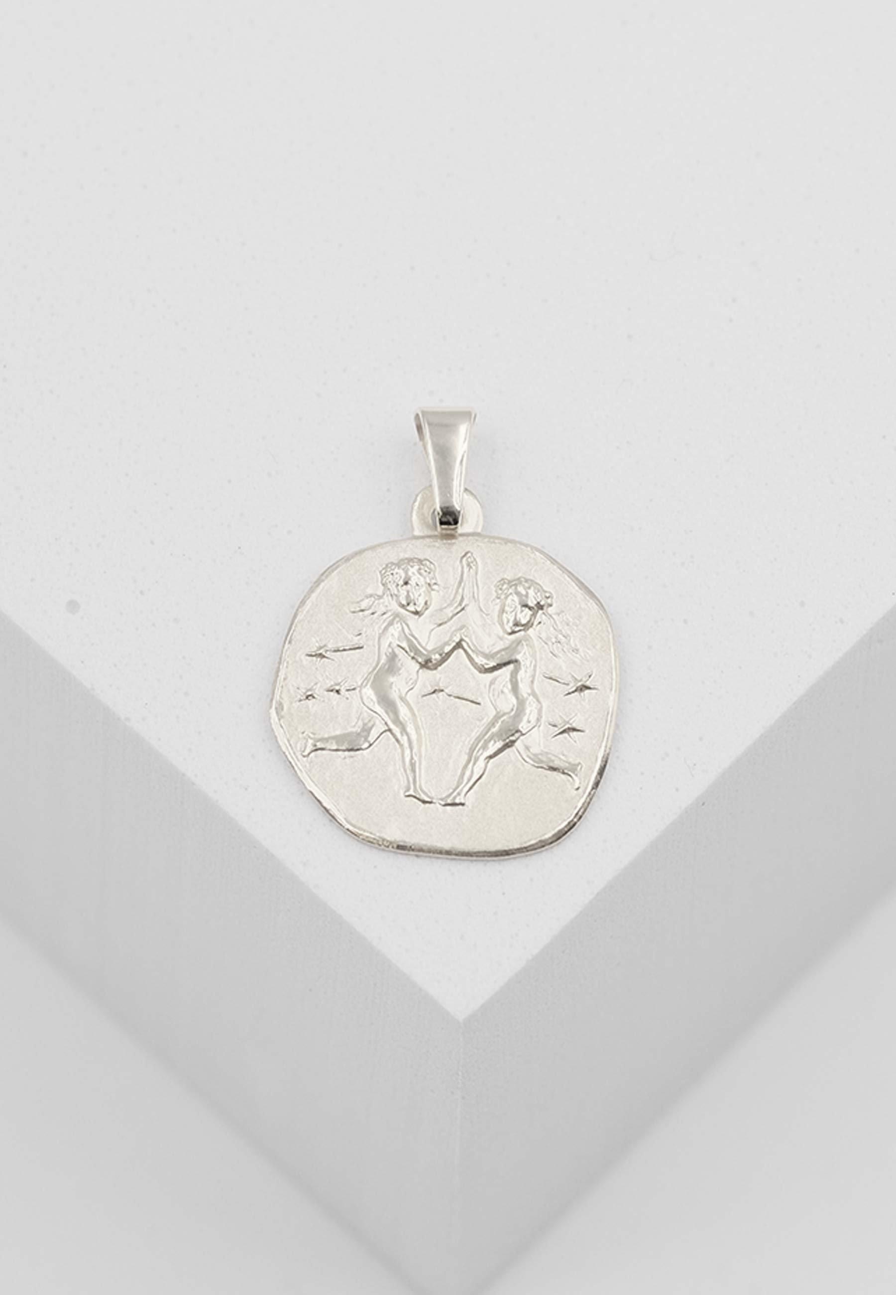 MUAU Schmuck  Anhänger Sternzeichen Zwillinge Weissgold 750, 16x22mm 