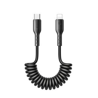 Joyroom  Joyroom Cavo dati di ricarica rapida a spirale da 60 W per auto, da USB-C a Lightning 1,5 m - Nero 