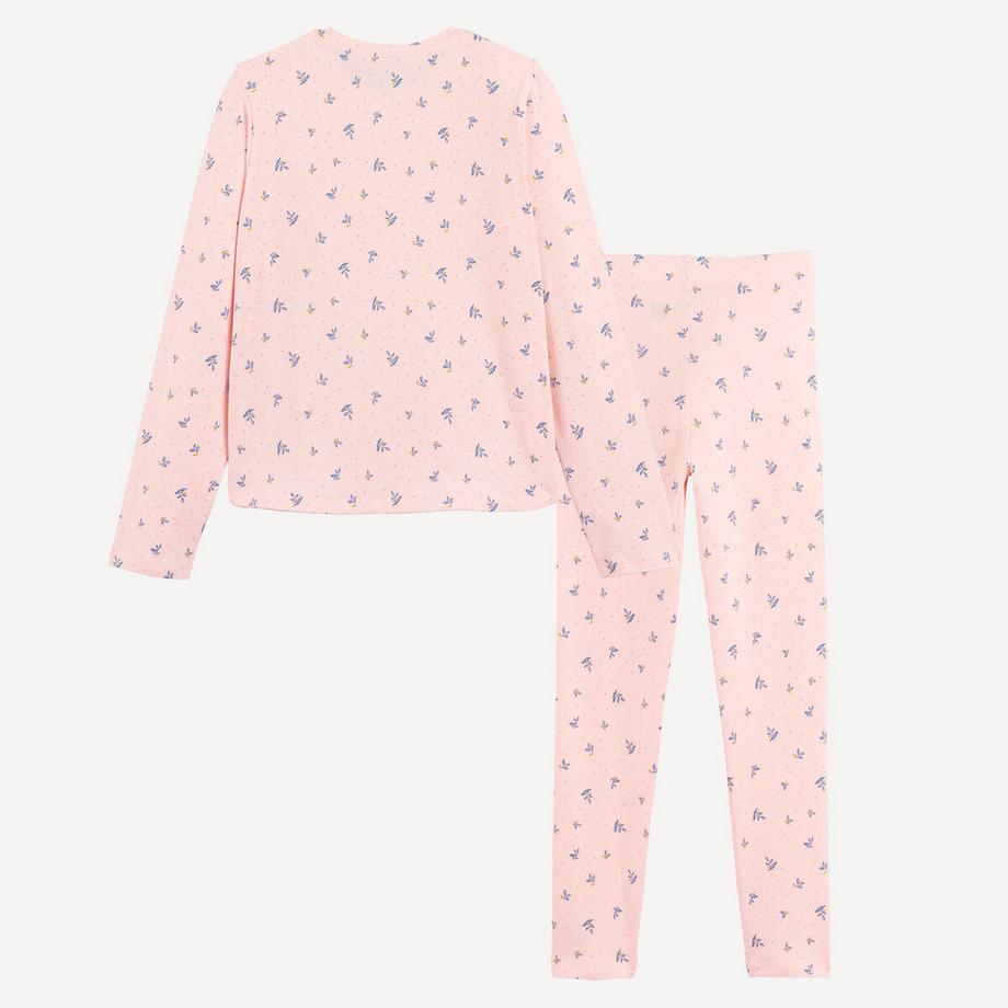 La Redoute Collections  Langärmeliger Pyjama aus Baumwolle mit Blumenmuster 
