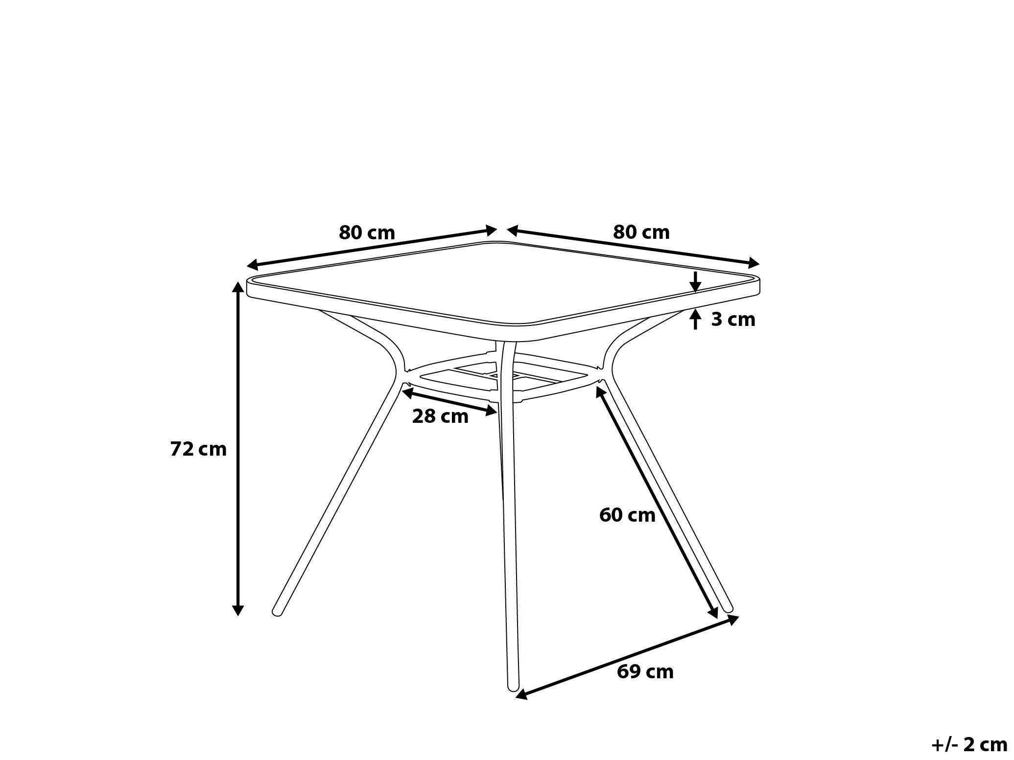 Beliani Table à manger 4 places en Acier Minimaliste LIVO  