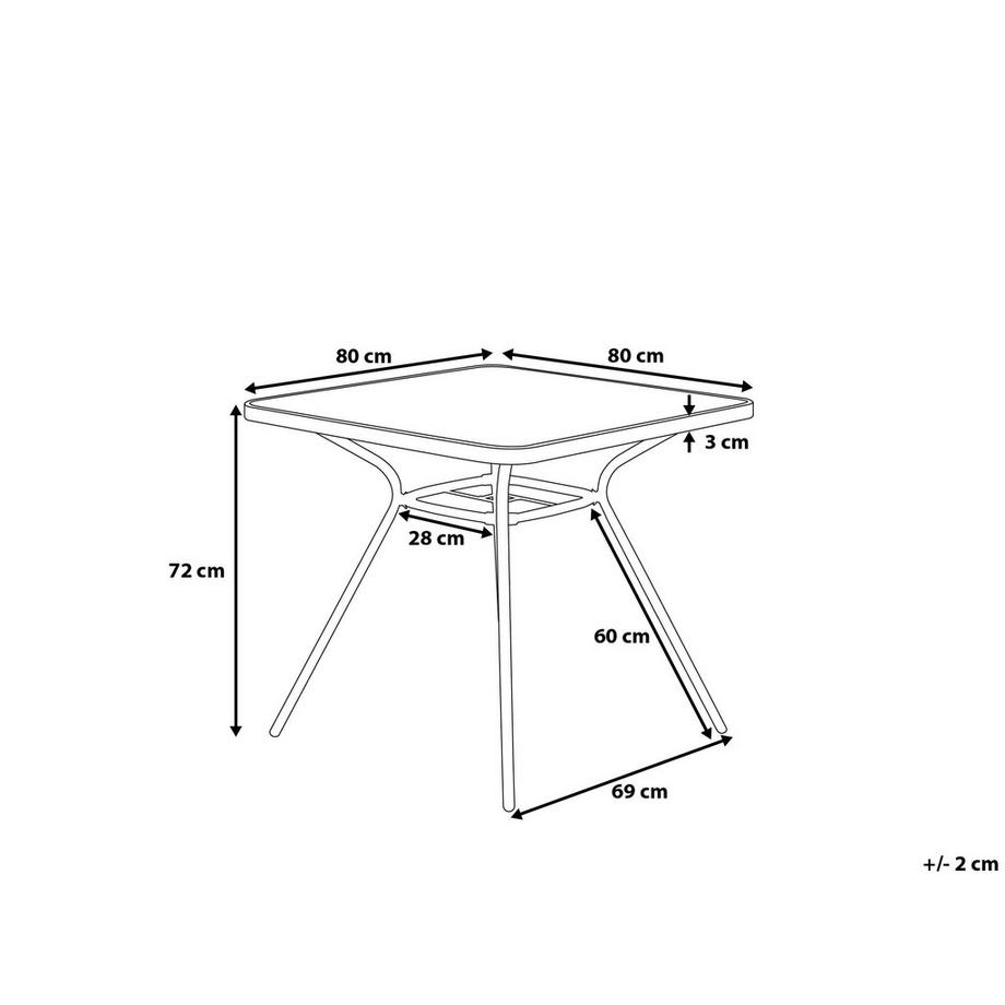 Beliani Table bistrot en Acier Minimaliste LIVO  