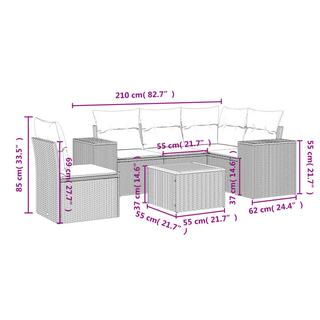 VidaXL Ensemble de canapés de jardin rotin synthétique  