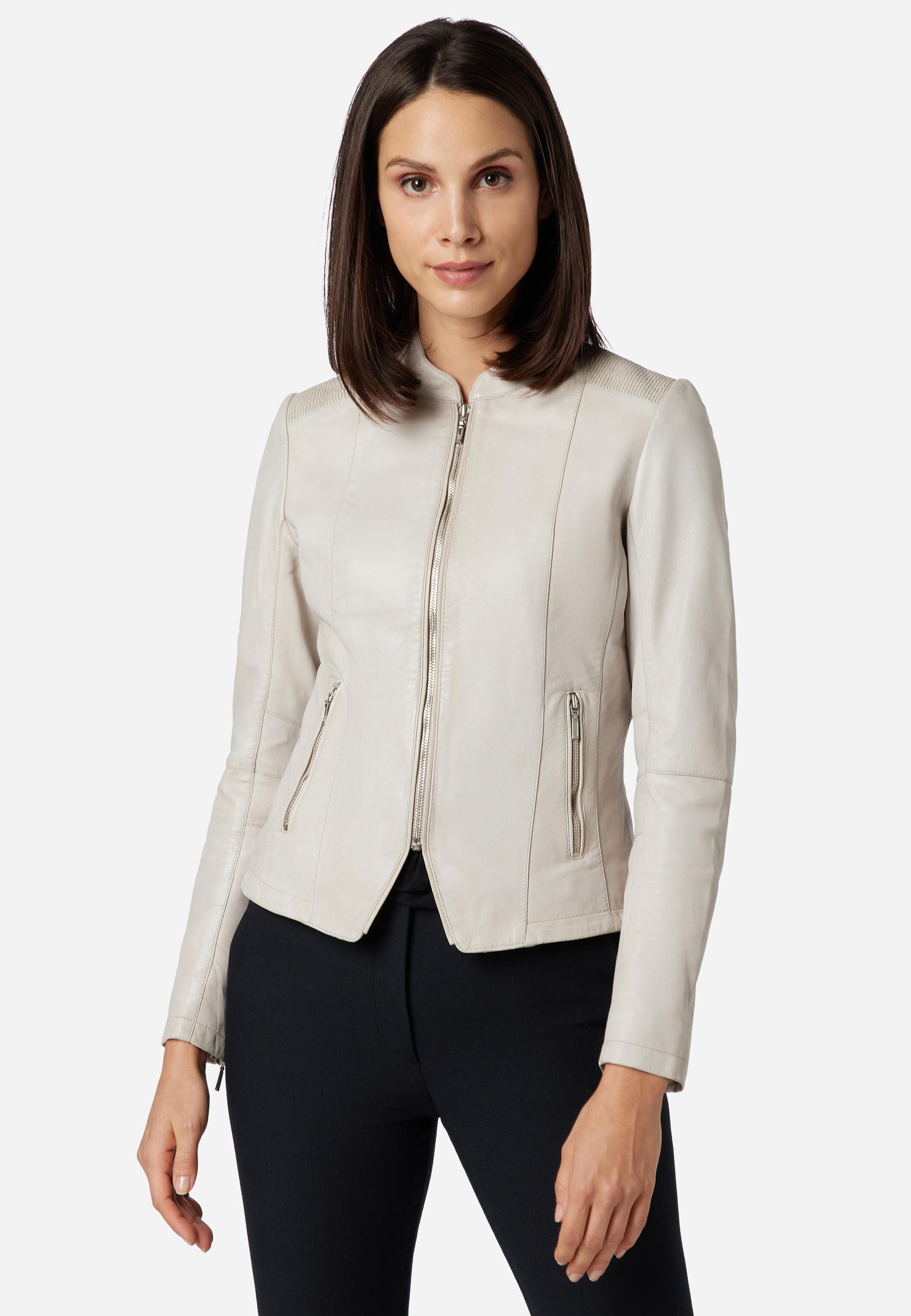 RICANO  Veste en cuir s Abigale, style classique en cuir d'agneau ultra doux 