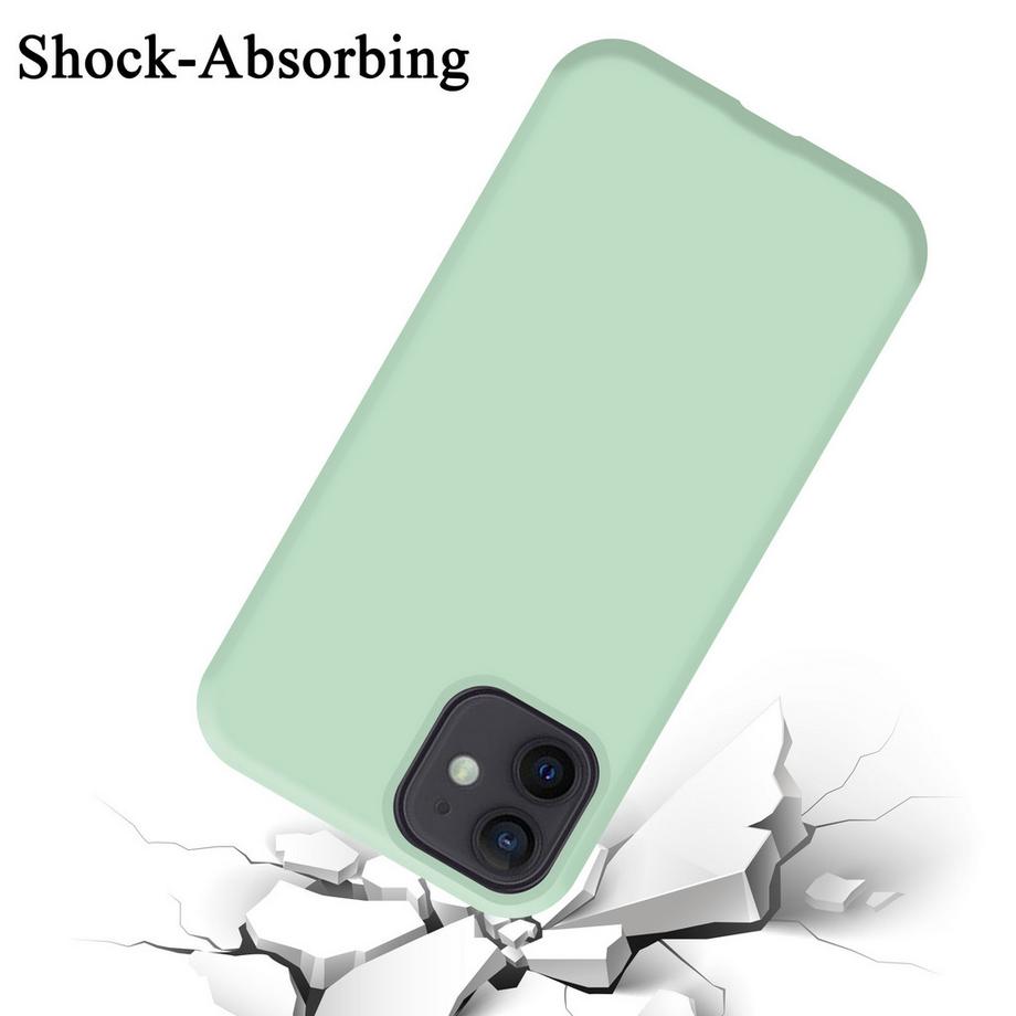 Cadorabo  Hülle für Apple iPhone 12 MINI in LIQUID HELL GRÜN - Schutzhülle aus flexiblem TPU Silikon 