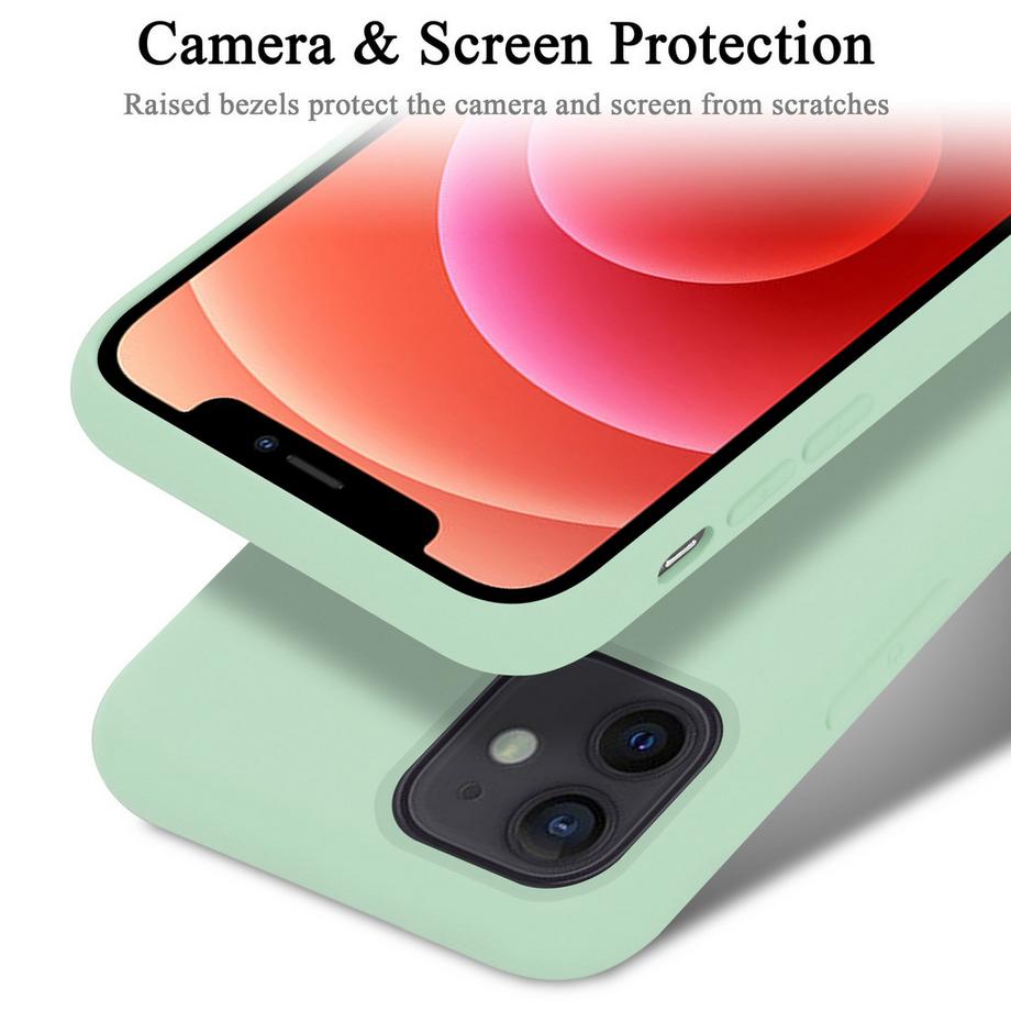 Cadorabo  Hülle für Apple iPhone 12 MINI in LIQUID HELL GRÜN - Schutzhülle aus flexiblem TPU Silikon 