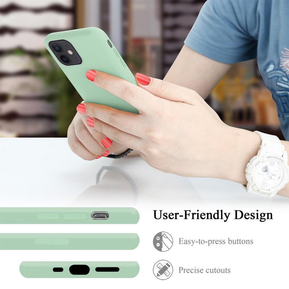 Cadorabo  Hülle für Apple iPhone 12 MINI in LIQUID HELL GRÜN - Schutzhülle aus flexiblem TPU Silikon 