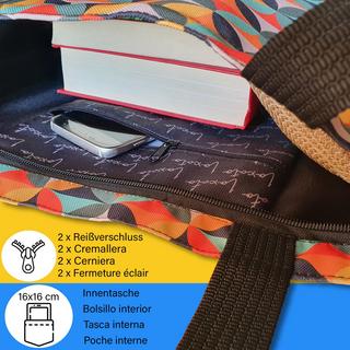 Only-bags.store Borsa tote estetica con cerniera Borsa di iuta stampata  