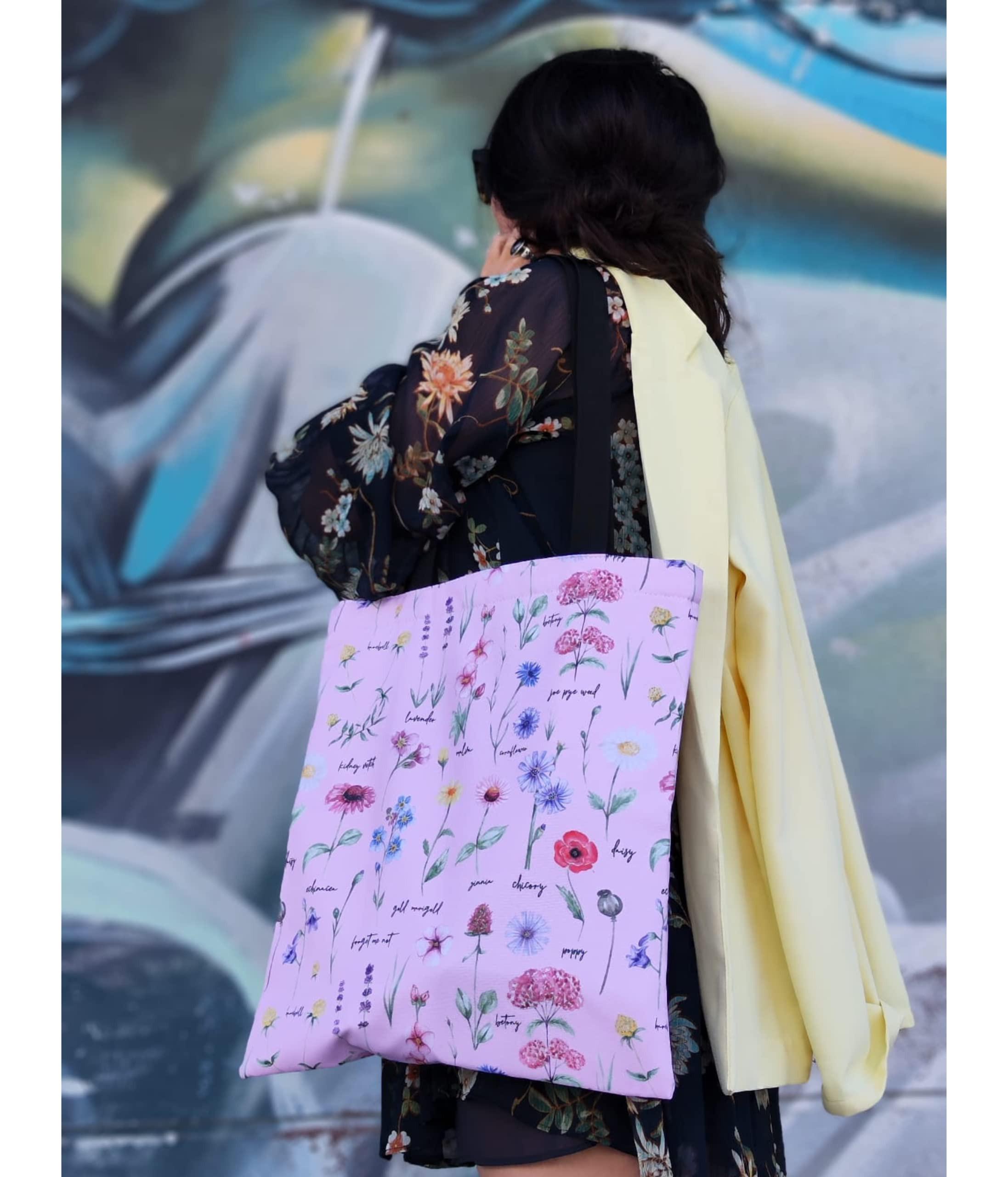 Only-bags.store Borsa tote estetica con cerniera Borsa di iuta stampata  