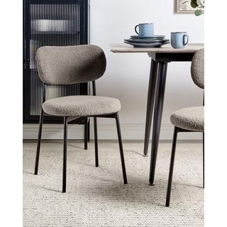 Beliani Lot de 2 chaises en Bouclé Moderne CASEY  