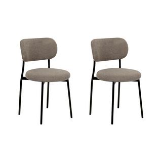 Beliani Lot de 2 chaises en Bouclé Moderne CASEY  