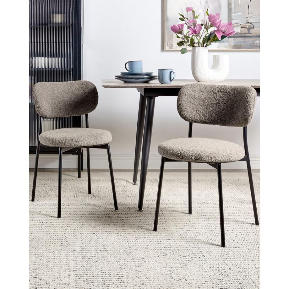 Beliani Set di 2 sedie da pranzo en Bouclé  CASEY  