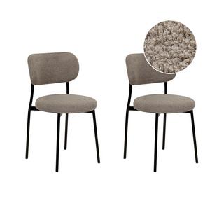 Beliani Lot de 2 chaises en Bouclé Moderne CASEY  