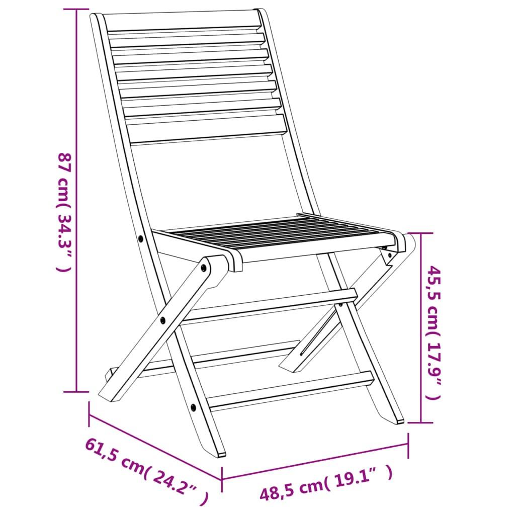 VidaXL Chaise de jardin bois d'acacia  