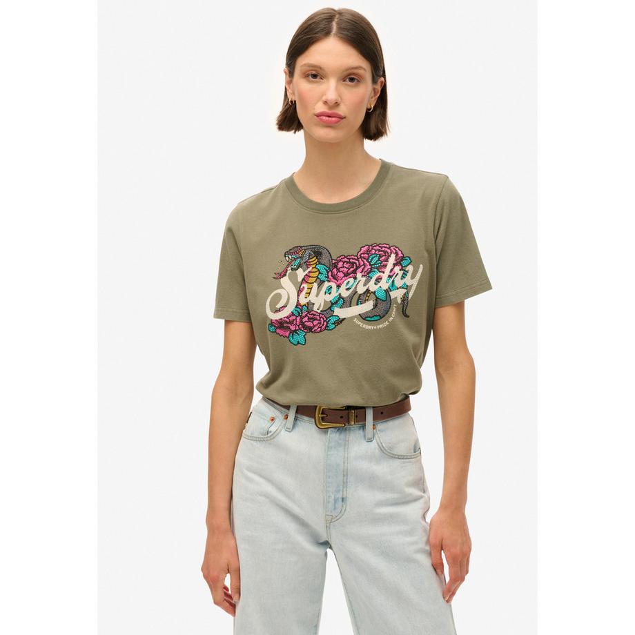 Superdry Daen Tattoo Script T-Shirt  