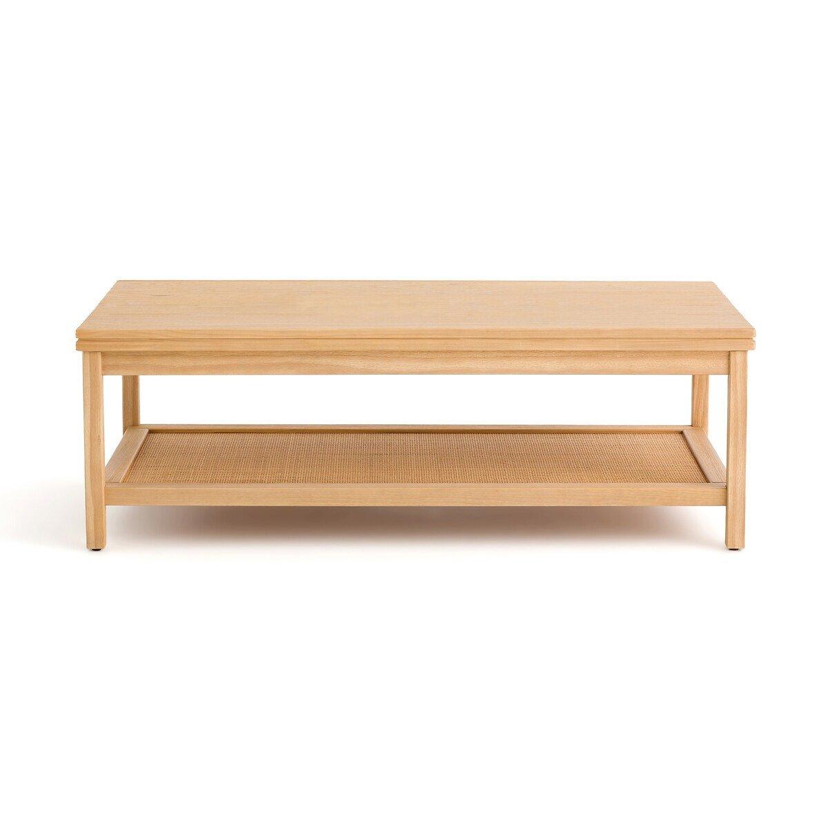 La Redoute Intérieurs Table basse double plateau pin et cannage  