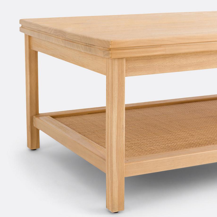 La Redoute Intérieurs Table basse double plateau pin et cannage  