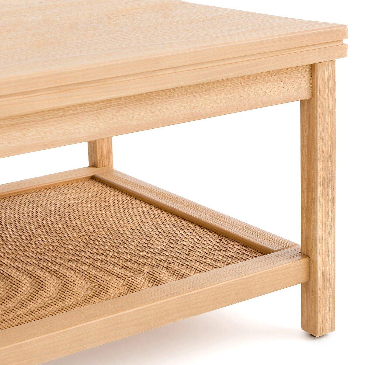 La Redoute Intérieurs Table basse double plateau pin et cannage  