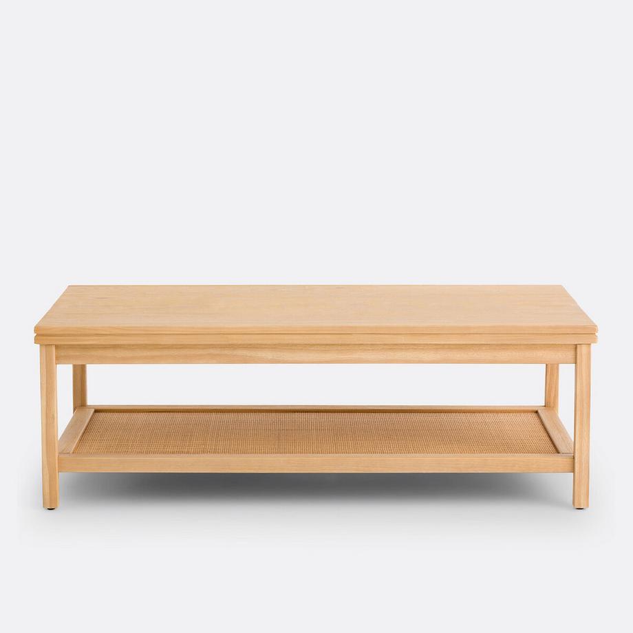 La Redoute Intérieurs Table basse double plateau pin et cannage  