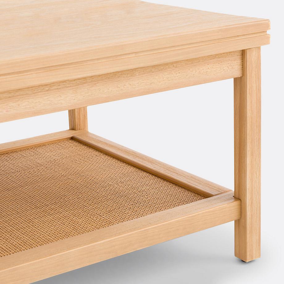 La Redoute Intérieurs Table basse double plateau pin et cannage  
