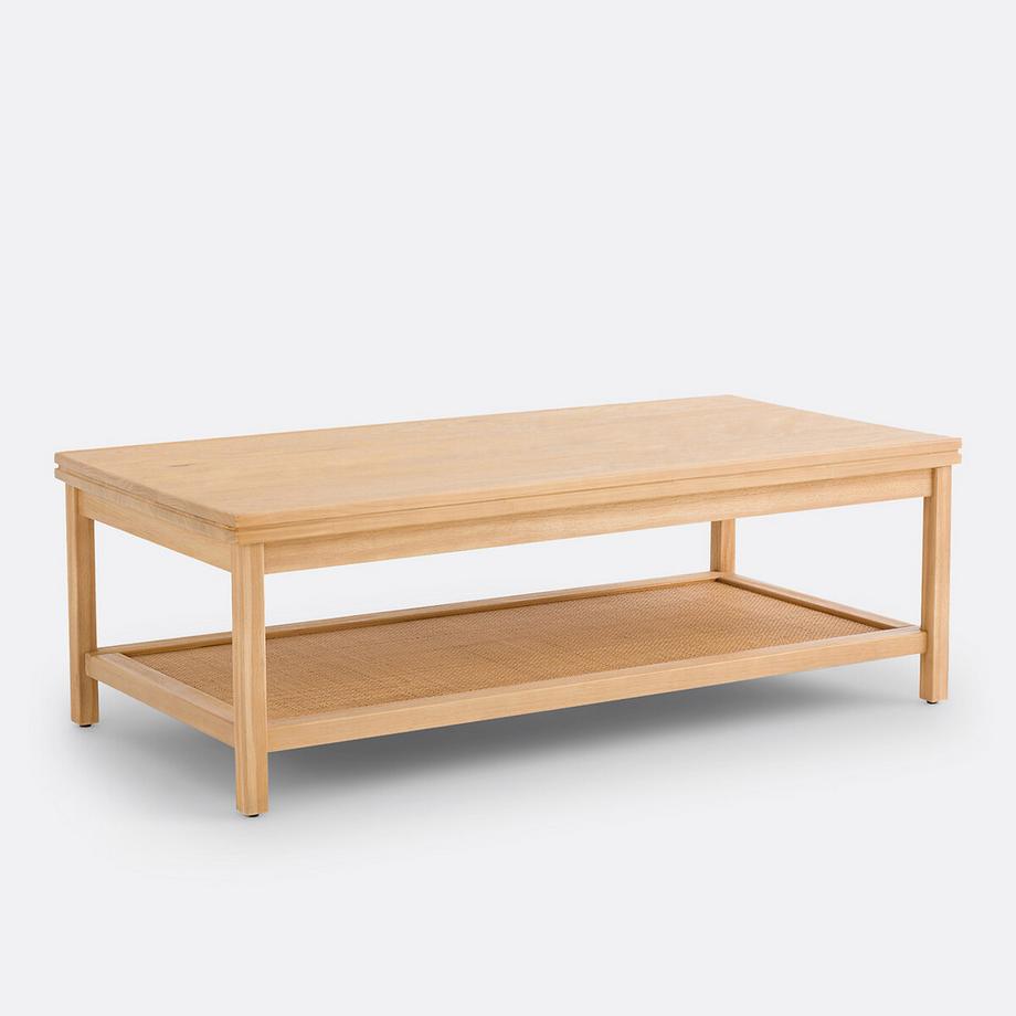 La Redoute Intérieurs Table basse double plateau pin et cannage  