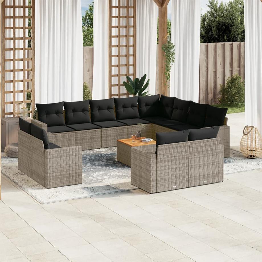VidaXL set divano da giardino Polirattan  