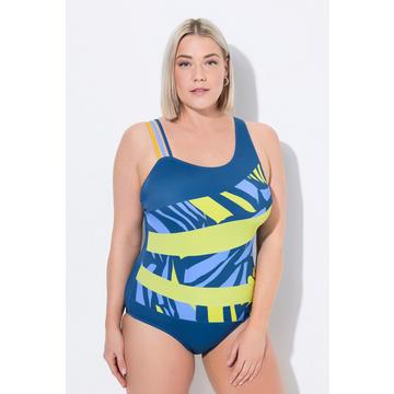 Maillot de bain esprit « colour block », bretelle triple et bonnets souples, matières recyclées