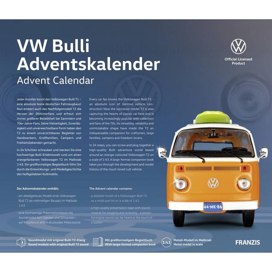 FRANZIS  Modellfahrzeug Adventskalender VW Bulli 