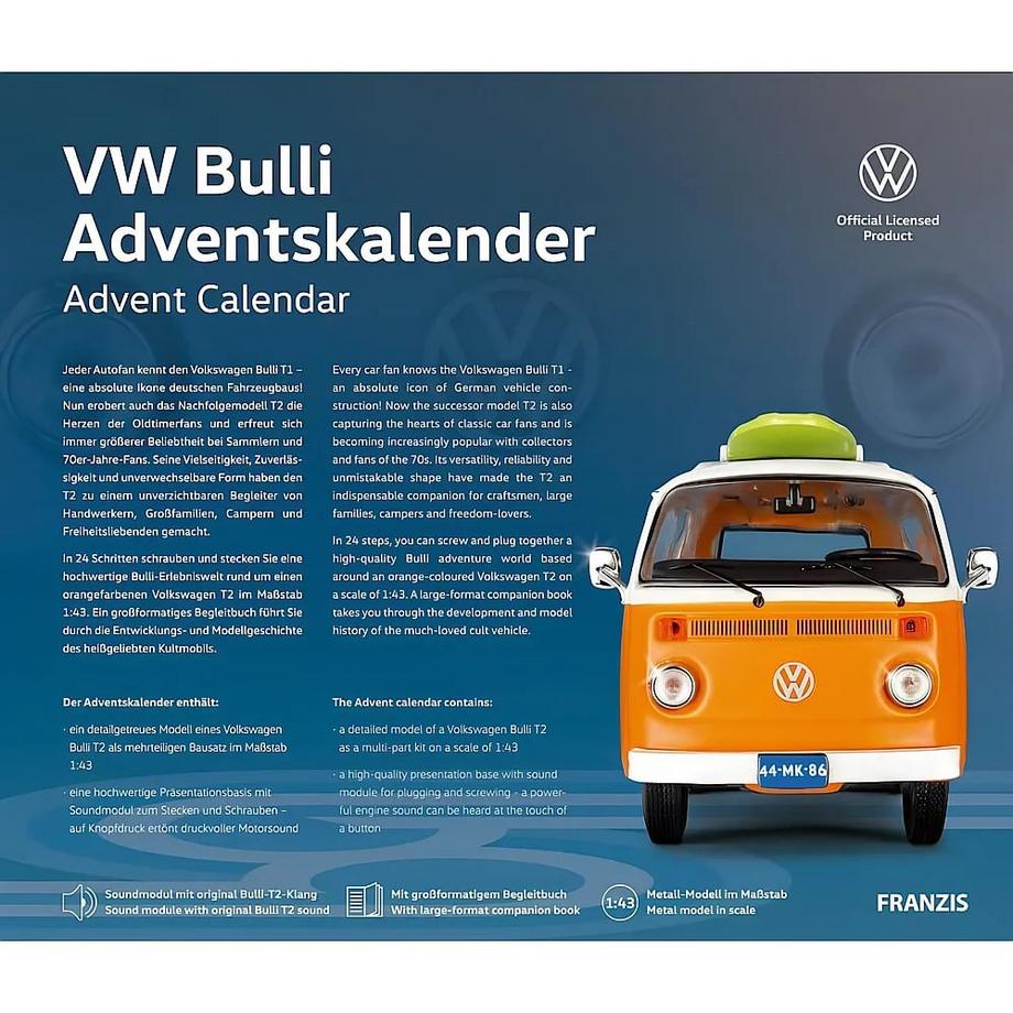 FRANZIS  Modellfahrzeug Adventskalender VW Bulli 