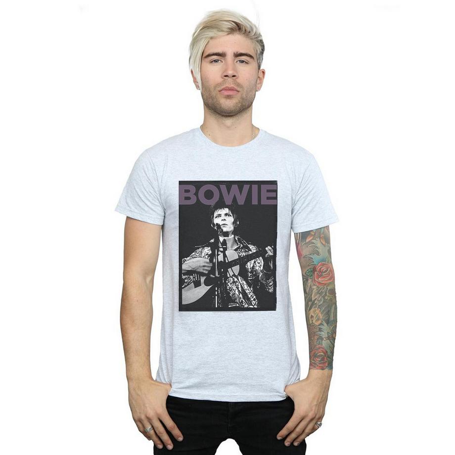 David Bowie Chitarra T-Shirt Stampata  