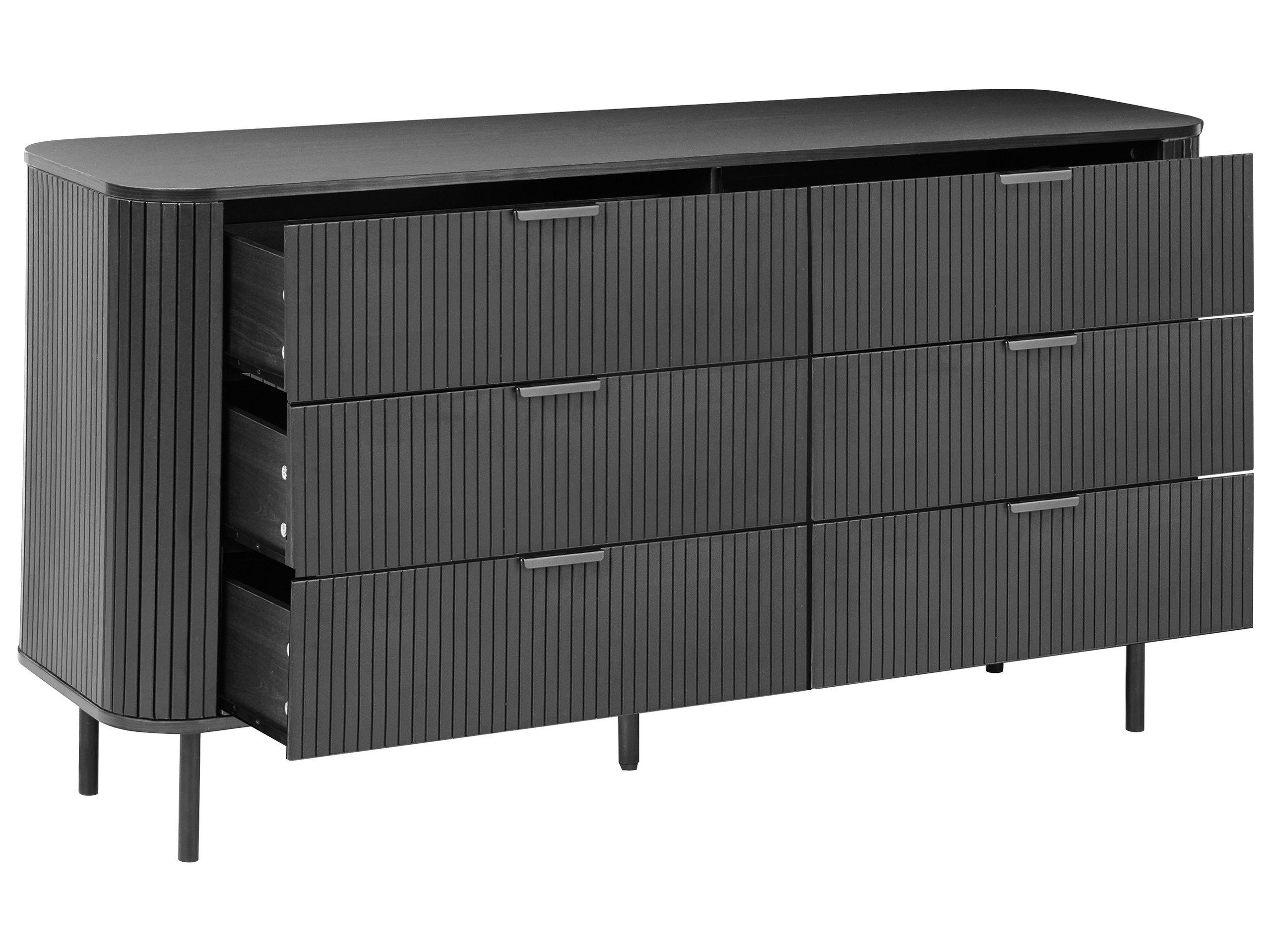 Beliani Commode à 6 tiroirs en MDF Rétro BRADLEY  