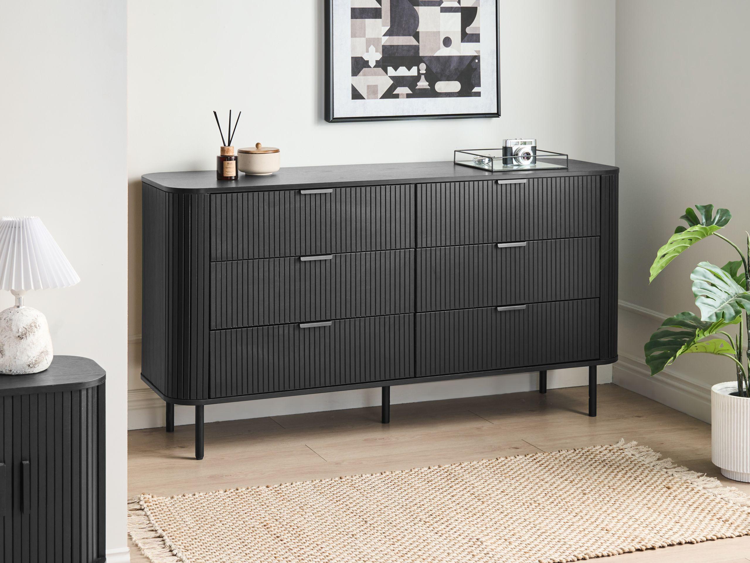 Beliani Commode à 6 tiroirs en MDF Rétro BRADLEY  