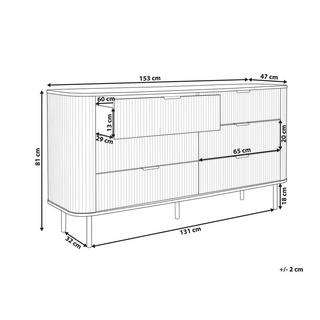 Beliani Commode à 6 tiroirs en MDF Rétro BRADLEY  