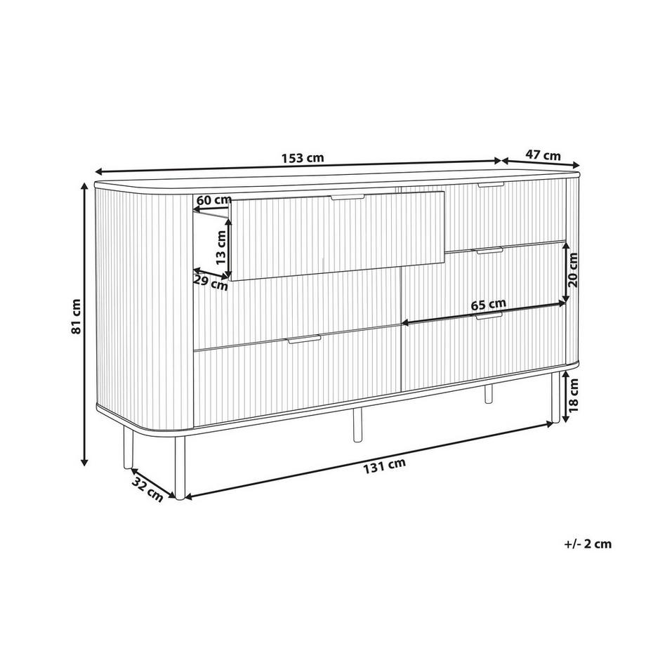 Beliani Kommode mit 6 Schubladen aus MDF-Platte  BRADLEY  