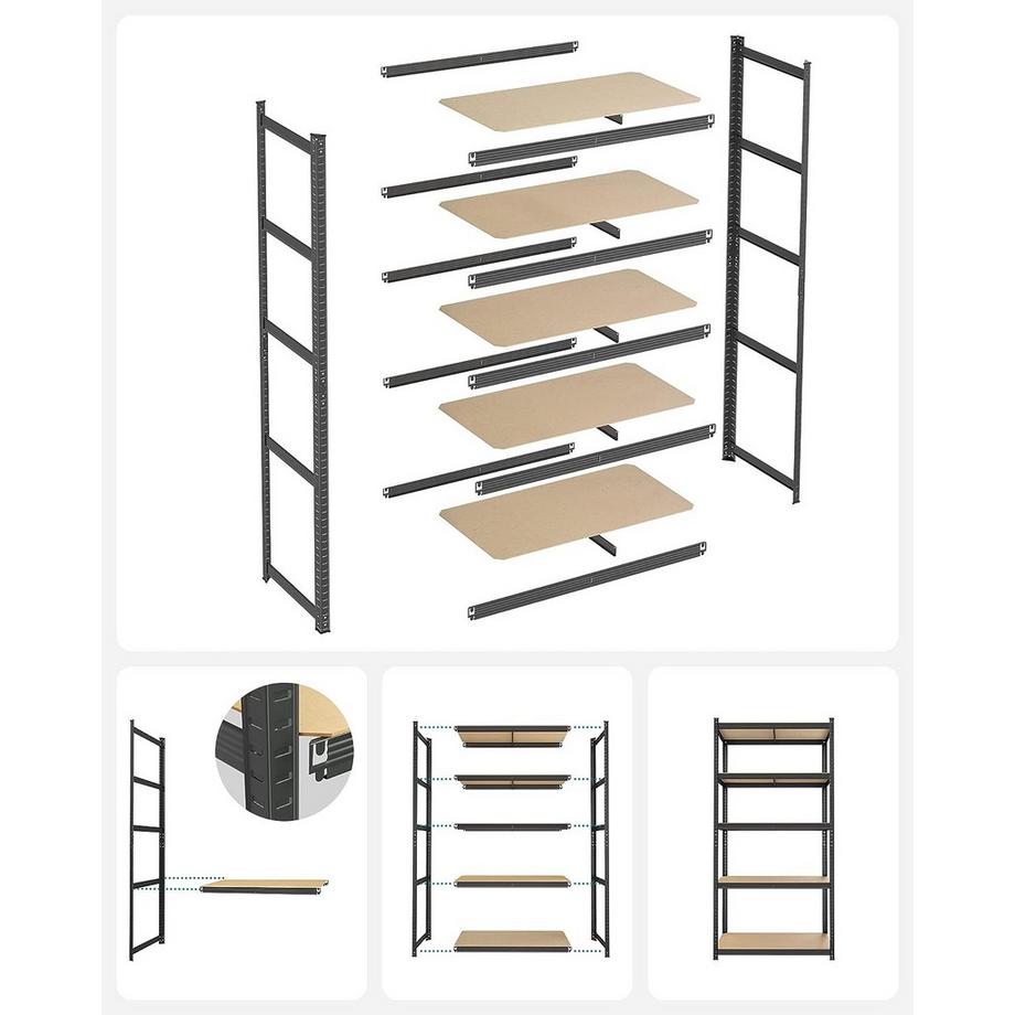Pricenet  Étagère de garage réglable en acier robuste, 875 kg 